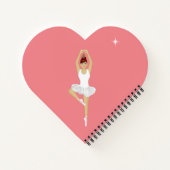 ピンク色の美しいバレエダンサー ノートブック (裏面)