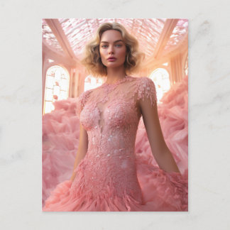 ピンク色の美しいブロンド ポストカード