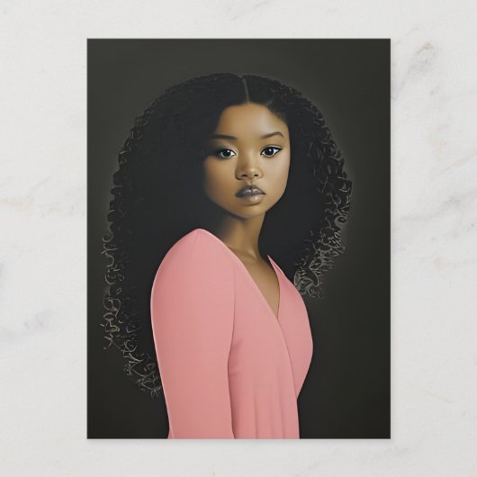 ピンク色の美人 ポストカード (正面)
