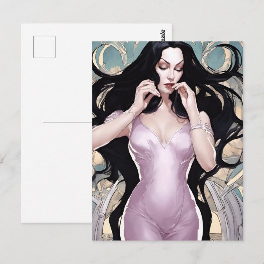 ピンク色の美人 ポストカード (正面/裏面)