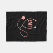 ピンク色の聴診器の贈り物 フリースブランケット (正面(横))