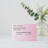 ピンク色の背景が影付きの紹介カード 紹介カード (スタンド正面)