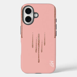 ピンク色の背景にキラキラと滴り落ちる iPhone 16ケース