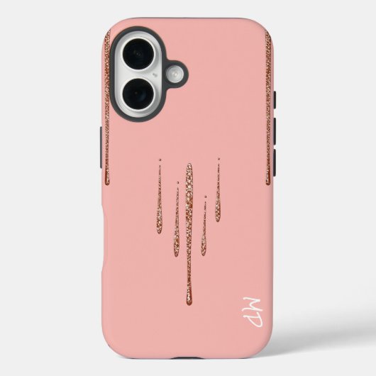 ピンク色の背景にキラキラと滴り落ちる Case-Mate iPhoneケース (裏面)