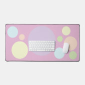 ピンク色の背景にパステルの円 | デスクマット (キーボード&マウス)
