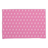 ピンク色の背景にマラソンランナー 枕カバー (正面右)