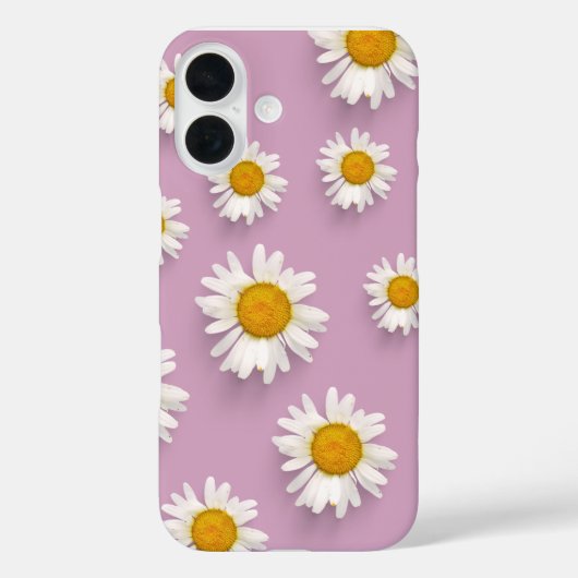 ピンク色の背景に明るいデイジーパターン Case-Mate iPhoneケース (裏面)