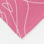 ピンク色の背景に白い抽象芸術のドット フリースブランケット (角)