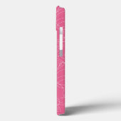 ピンク色の背景に白い抽象芸術のドット Case-Mate iPhoneケース (裏面 / 左)
