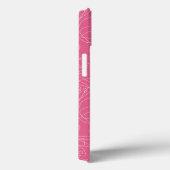 ピンク色の背景に白い抽象芸術のドット Case-Mate iPhoneケース (裏面 / 右)