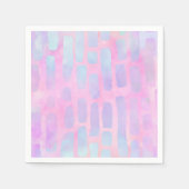 ピンク色の背景に青い四角形を表示 スタンダードカクテルナプキン (正面)