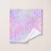 ピンク色の背景に青い四角形を表示 バスタオルセット (ウォッシュタオル)