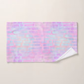 ピンク色の背景に青い四角形を表示 バスタオルセット (ハンドタオル)