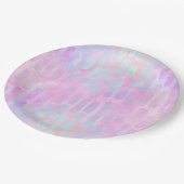 ピンク色の背景に青い四角形を表示 ペーパープレート (アングル)