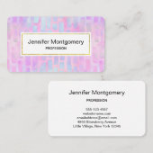 ピンク色の背景に青い四角形を表示 名刺 (正面/裏面)
