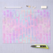 ピンク色の背景に青い四角形を表示 薄葉紙 (クラフト)