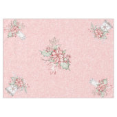 ピンク色の背景のクリスマスポイントグリッター テーブルクロス (正面(横))