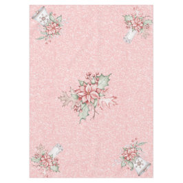 ピンク色の背景のクリスマスポイントグリッター テーブルクロス