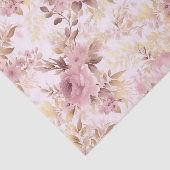 ピンク色の背景のデカップロマンチックな花 薄葉紙 (詳細)