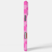 ピンク色の背景(赤いハートと2さくらんぼ) Case-Mate iPhoneケース (裏面 / 右)