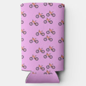 ピンク色の自転車パターン スリム缶クーラー (裏面)