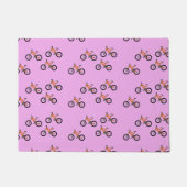 ピンク色の自転車パターン ドアマット (正面)