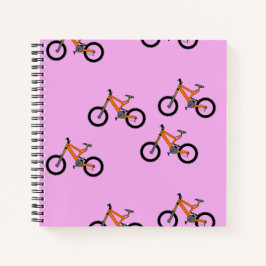 ピンク色の自転車パターン ノートブック