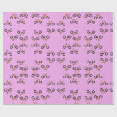 ピンク色の自転車パターン ラッピングペーパー (フラット)