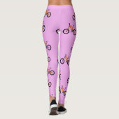 ピンク色の自転車パターン レギンス (裏面)