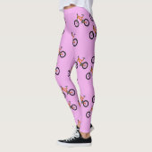 ピンク色の自転車パターン レギンス (左)