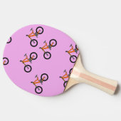 ピンク色の自転車パターン 卓球ラケット (横)