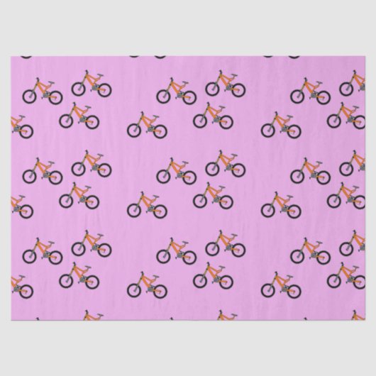 ピンク色の自転車パターン 薄葉紙 (正面)