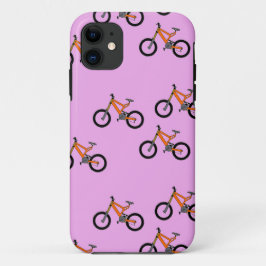 ピンク色の自転車パターン iPhone 11 ケース