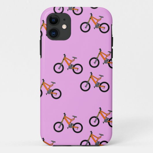 ピンク色の自転車パターン Case-Mate iPhoneケース (裏面)