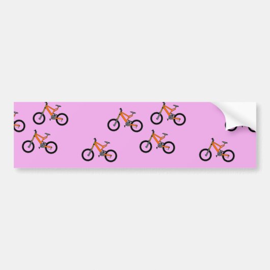 ピンク色の自転車 バンパーステッカー (正面)