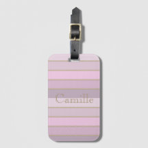 ピンク色の色ストライプのパーソナライズされた名前