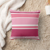 ピンク色の色ストライプ色 クッション (ブランケット)