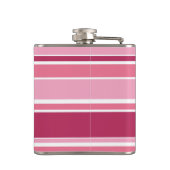 ピンク色の色ストライプ色 フラスク (裏面)