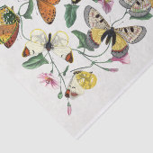 ピンク色の花々の中の蝶の氾濫 薄葉紙 (詳細)