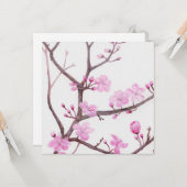 ピンク色の花が咲く春 カード (正面/裏面インサイチュ)