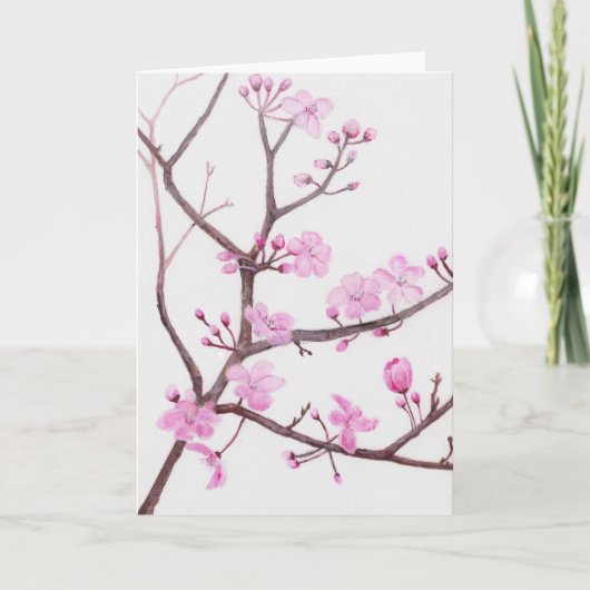 ピンク色の花が咲く春 シーズンカード (正面)