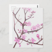 ピンク色の花が咲く春 ポストカード (正面/裏面)