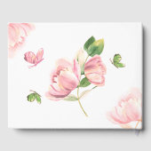 ピンク色の花が葉咲き乱れる蝶 ゲストブック (裏面)