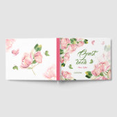 ピンク色の花が葉咲き乱れる蝶 ゲストブック (全面)