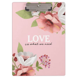 ピンク色の花で愛のメッセージカスタムを クリップボード