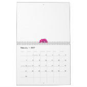 ピンク色の花で花びらに黒い斑点が出る カレンダー (2月 2027)