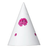 ピンク色の花で花びらに黒い斑点が出る パーティーハット (正面)