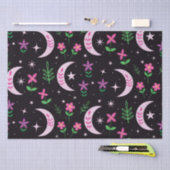 ピンク色の花とが咲く望峰葉月 薄葉紙 (クラフト)