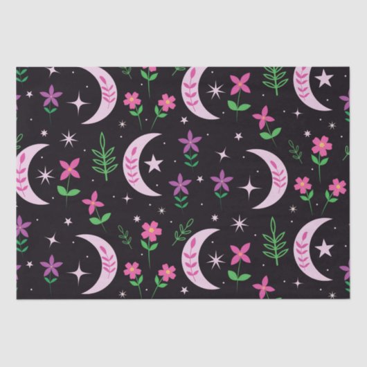 ピンク色の花とが咲く望峰葉月 薄葉紙 (正面)