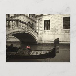 ピンク色の花とゴンドラ ポストカード